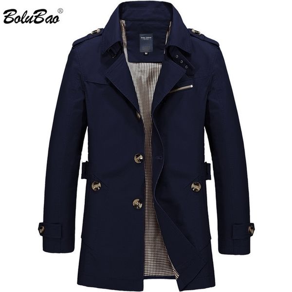 

bolubao new men fashion jacket coat spring brand men's casual fit wild overcoat jacket solid color trench coat male 201124, Black;brown