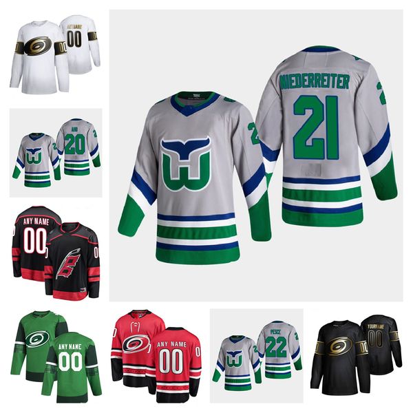 

2021 new reverse retro carolina hurricanes 2021 hockey jersey 37 andrei svechnikov sebastian aho justin williams staal dougie custom stitche, Black;red