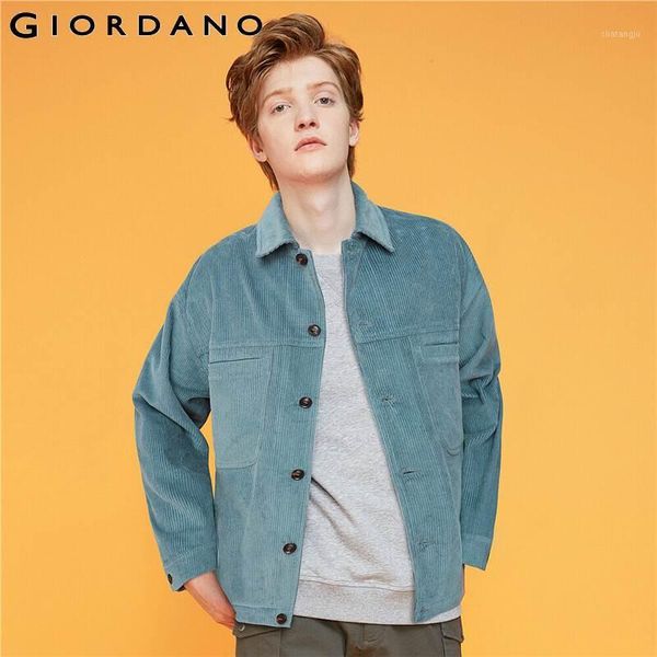 

giordano men jackets corduroy multi-pocket cargo jacket patch pockets solid casual chaqueta mujer 930796861, Black;brown
