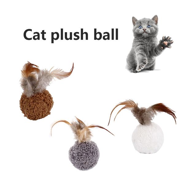 

funny pet cat toys ball feather mint toy cat teaser playing ball interactive training toys dhl shipping free