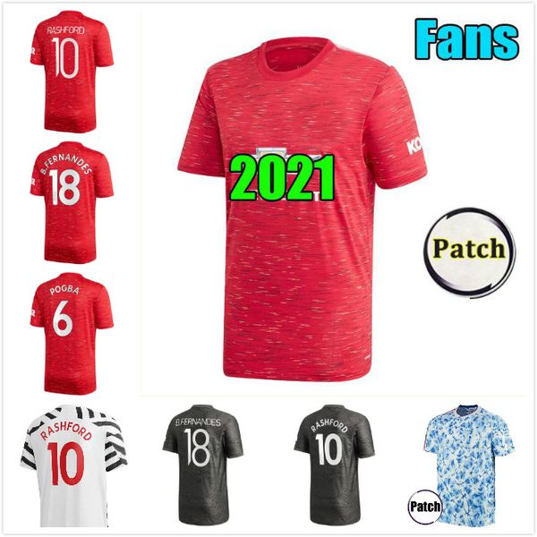 

player version 2020 2021 b. fernandes sancho van de beek pogba soccer jerseys martial football jersey shirts utd 2020 2021 uniforms, Black;yellow