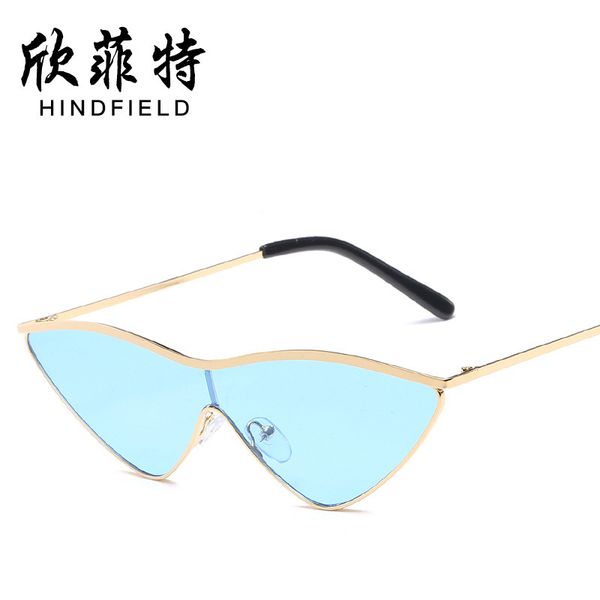 

new fashion ocean piece sunglasses conjoined triangular frame glasses for men and women 7771, White;black