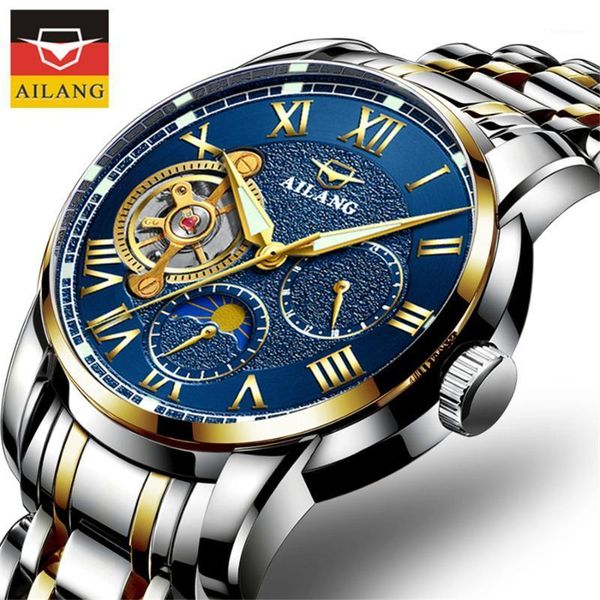 

new men's sports watch watches tourbillon automatic mechanical watch men's machine skeleton casual1, Slivery;brown