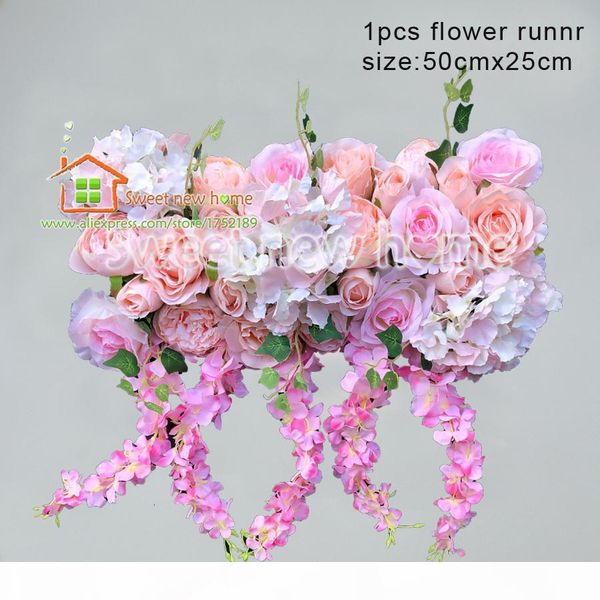 

10pcs artificial arch flower runner rose new hydrangea peony wisteria wedding road lead flowers t191024