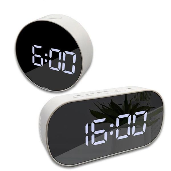 

other clocks & accessories led mirror alarm clock digital snooze time temperature display home decoration table for living room bederoom