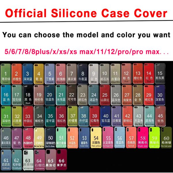 

new official silicone case cover for i 6 7 8 plus x xr xs 11 11pro 12 pro ....max with retail box