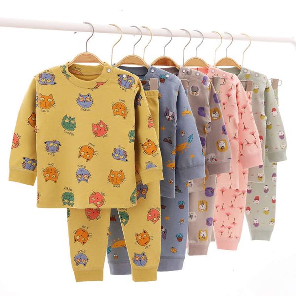 

suit children's home cloth men's bonels and women's autumn pajamas, Blue;red