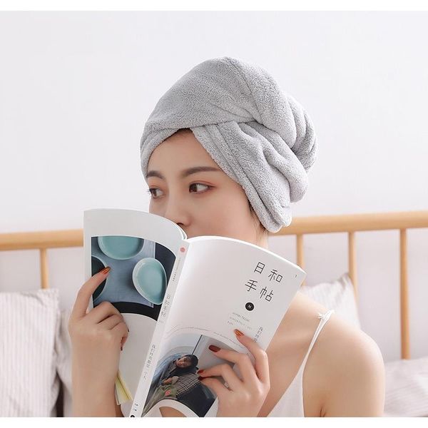 

new fiber bath cap coral velvet dry hair towel household baotou water absorption fast drying thickening f bbyvnk