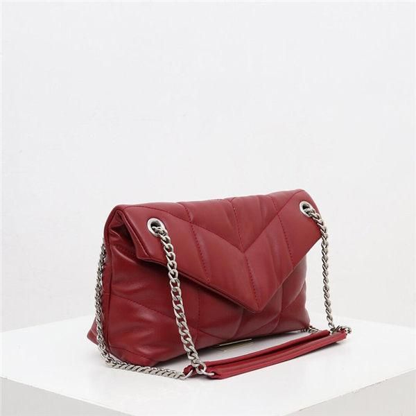 

new style designer shoulder bag lambskin shoulder bag rhombus inlaid fashion shoulder bag, Black;red
