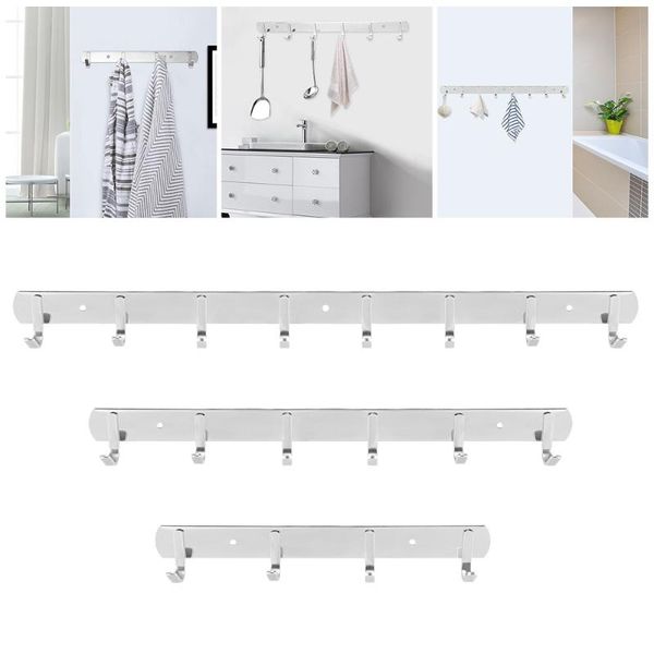 

hooks & rails bathroom wall hook rail coat sticky hanger 4 6 8 adhesive kitchen under cabinet organiser rack storgae