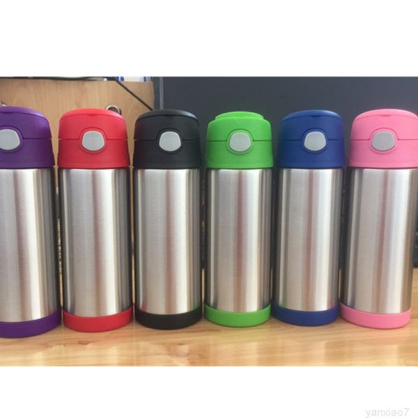 

350ml stainless steel children drink cups bouncing cup handles straps vacuum insulation drinking water handle bottle a05
