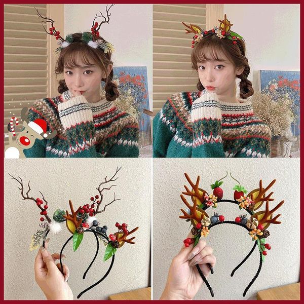 

halloween antler headdress hairpin headband hair ornament forest fairy super fairy hairpin female net red cute hair ball headband