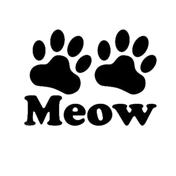 

12.3cm*9cm meow paw sticker vinyl decal cat print kitty love pet animal car sticker black/sliver c8-0031