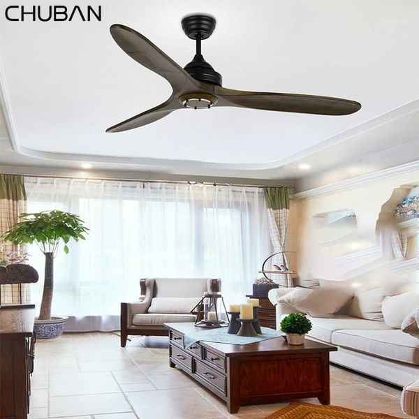 

42 inch 52 inch solid wood fan led modern industrial ceiling fan light retro remote ceiling no light ventilador de techo1