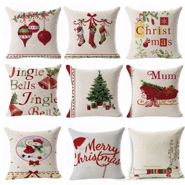 

christmas case cartoon throw covers square sofa decorative pillow headrest cushion cover xmas pillowslip home decor owc1163