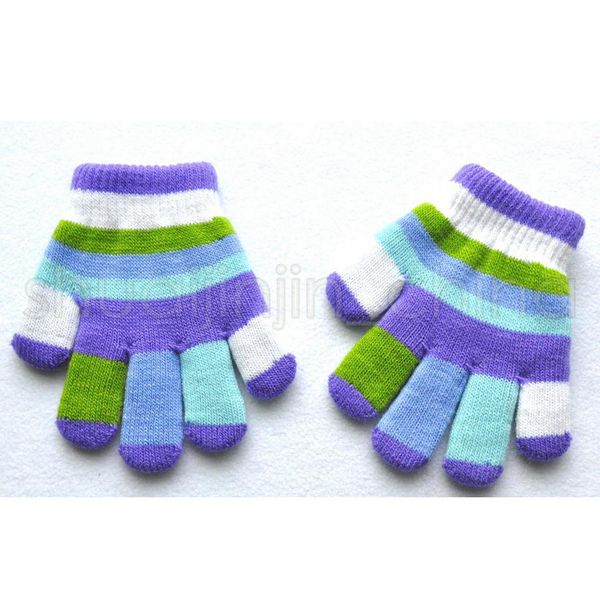 

children magic gloves fashion kids warm wnter rainbow stretchy lovely girl colored double layer knitted gloves yys2858, Blue;gray