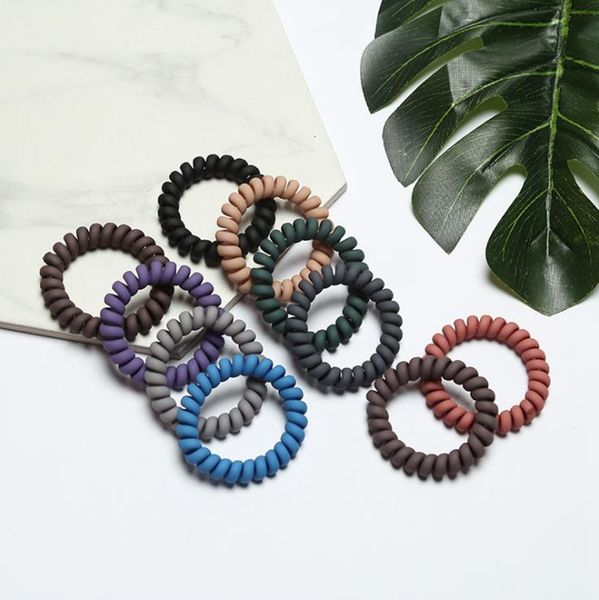 

rubber telephone wire hairbands bands frosted colored ties elastic girls headwear ponytail holder women hair accessories