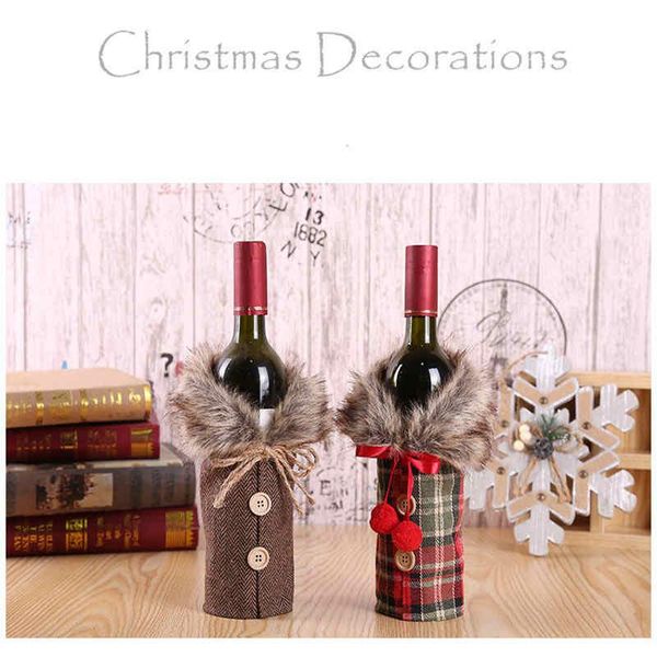 

christmas wine bottle cover merry christmas decor for home 2020 christmas ornaments xmas gift happy new year 2021