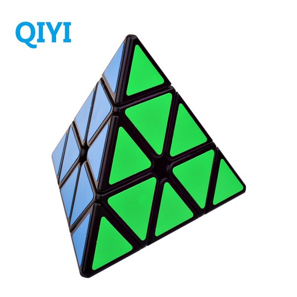

qiyi qiming 3x3x3 magic pyramid cube speed cubes professional stickerless 3x3 puzzle cube education toys for kids gift wmtghr comb2010, Black;red