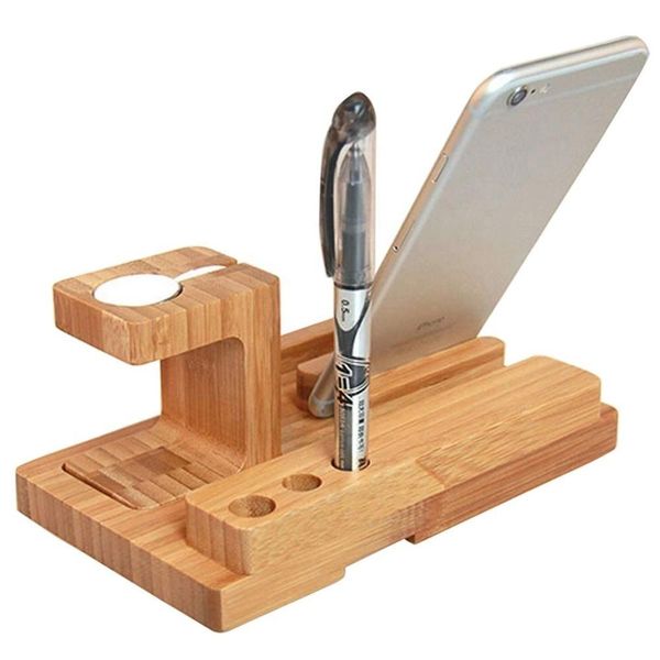 

4fds2awuniversal tabledeskorganizer bamboo mobile cell phone stand pen holder