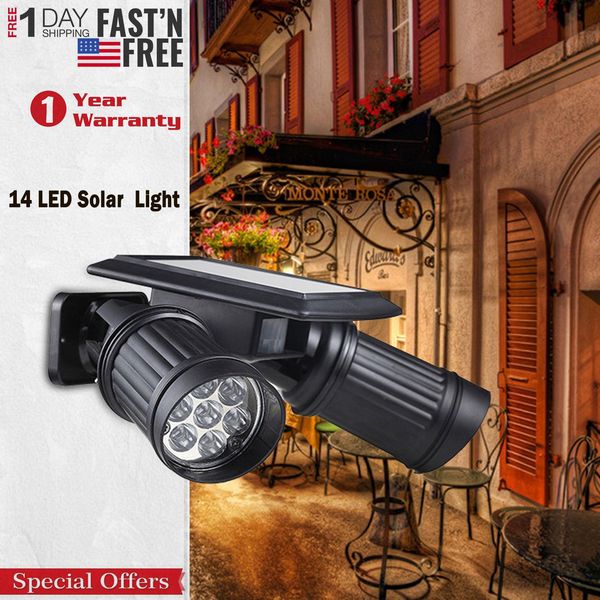 

14led солнечный прожектор настенный светильник pir датчик движения лампа садовый двор открытый на открытом воздухе