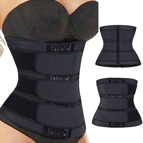 

shape ware shapewear neoprene sauna waist trainer corset sweat belt for women weight loss compression trimmer workout fitness lj201211, Black;white