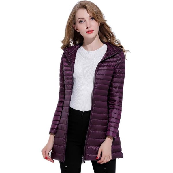 

women's down & parkas 2021 winter long jackets women duck warm coats spring autumn outwear coat ultra light hooded parka ladies, Black