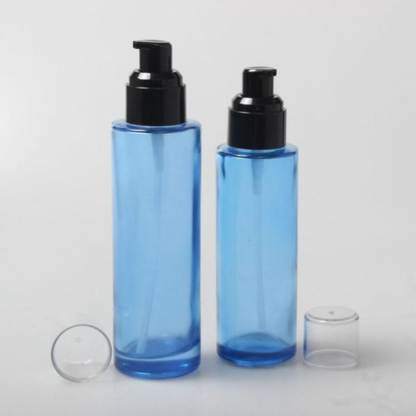 

storage bottles & jars blue 30ml glass bottle with spray/lotion pump,serum empty
