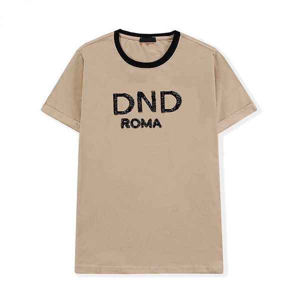 

f306 mens casual t shirts summer beading embroidery tees women short sleeve tees size s-xxl high quality, White;black