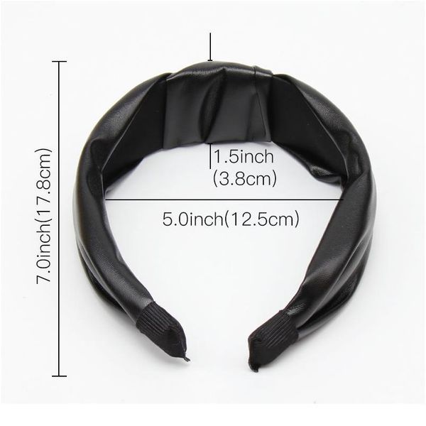 

women headband pu leather retro hairbands for women knotted girls hair band female hair accessories handmade head ho qylljb