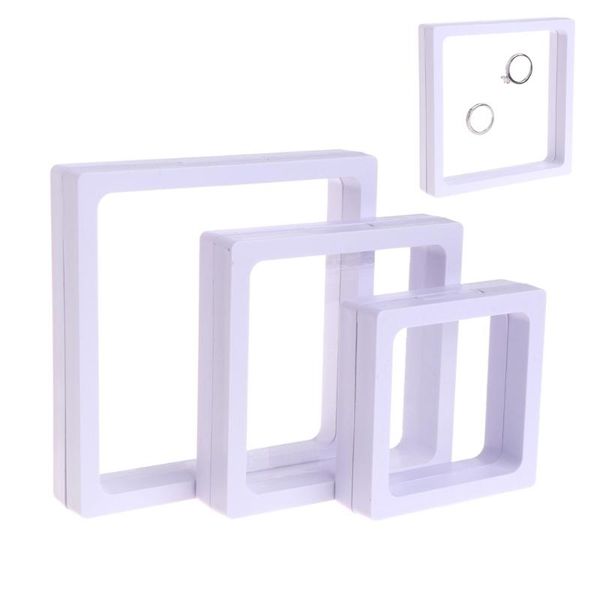 

new jewelry box display storage transparent square film holder frame window case, Pink;blue