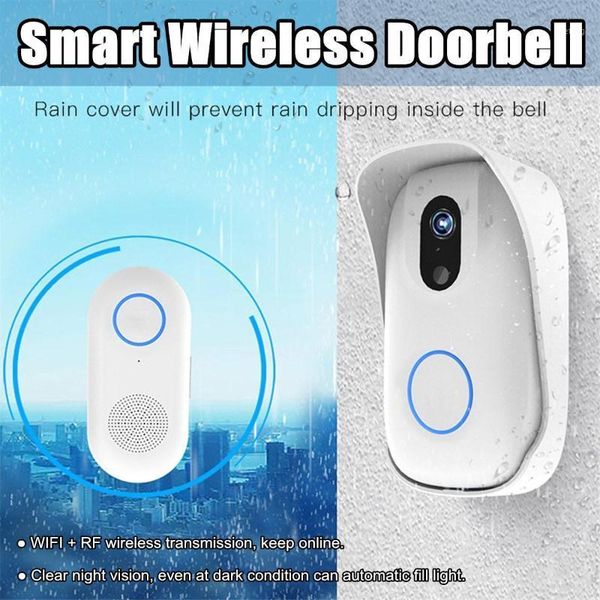 

smart video doorbell door camera intercom wireless wifi door bell visual anti-theft alarm home security monitor night1