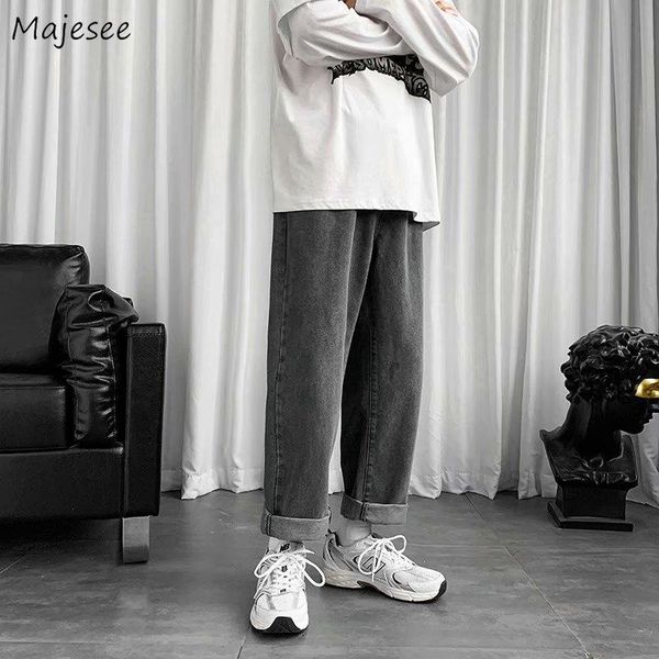 

мужские джинсы плюс размер 3xl свободные прямые простые простые серые джинсовые брюки мужские простые все совпадающие повседневные высококач, Blue