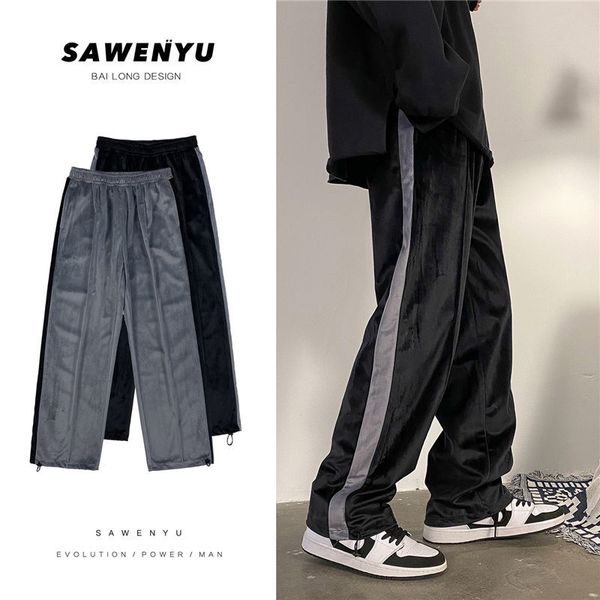 

2021 men's trousers autumn new thin haren hip pants youth clothing 862z, Black