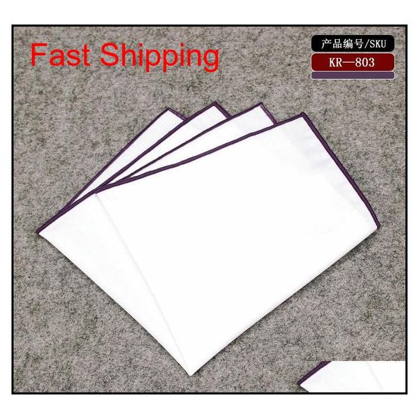 

solid hankerchief 20 colors white cotton pocket square napkin kerchief mocket men's noserag for cocktail party weddi qylijp beauty888, Blue;white