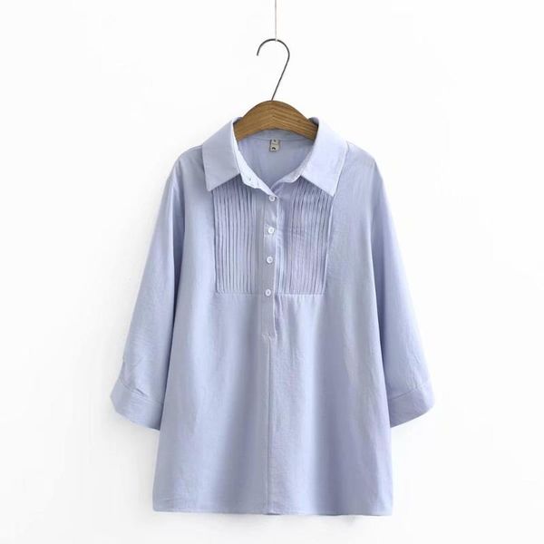 

women's blouses & shirts plus size drop fold cotton women loose pull 2021 autumn spring casual ladies soft blouse female, White