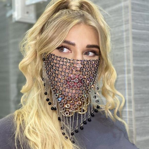 

bling bling rhinestone face mask fashion crystal diamond reusable face mouth cover nightclub designer mask 30pcs