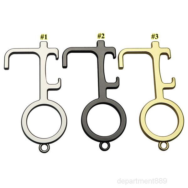 

metal zinc alloy hands no touch bottle safety protection isolation brass key door portable no-touch opener owf1231