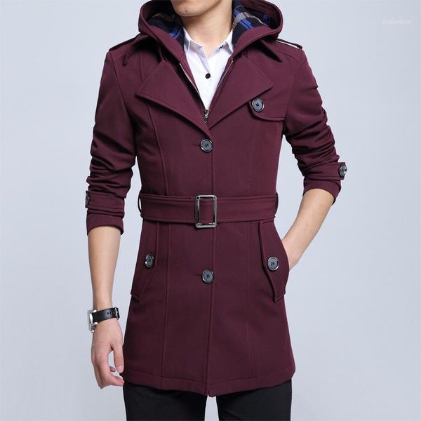 

trench coat men autumn&winter new windbreaker plus size men's windbreakers korean slim casual coats sobretudo kj2771, Tan;black