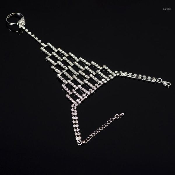 

rhine stone luxurious tassel czech 2020 europe fashion silver tassel rhinestone bracelet jewelry vintage for women ladies#b1071, Black