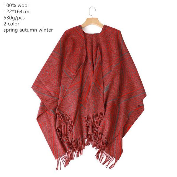 

scarves naizaiga 100% wool women's striped collared thermal red grey women winter poncho cloak ,sn543, Blue;gray