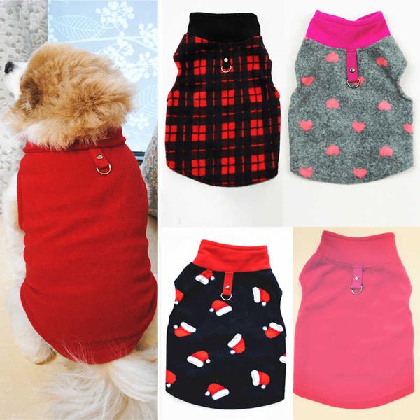 

t christmas plaid warm polar fleece puppy shirts small dog clothes autumn winter pet apparel xs-3xl bh4426 tqq