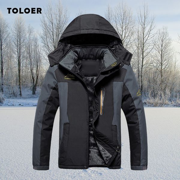 

winter men overcoat hooded waterproof male bomber jakcet thicken warm casual men jacket fashion plus size zipper outerwear lj201013, Black;brown