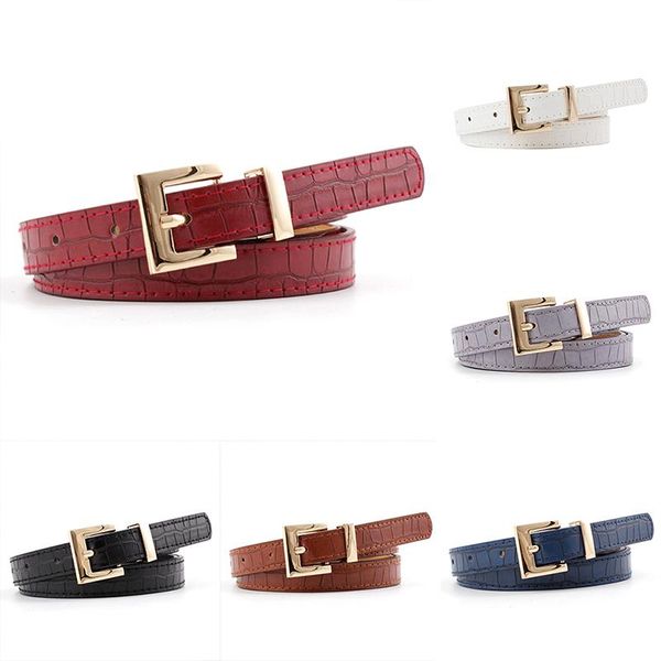 

belts women belt imitation leather alloy pin buckle double circle button leisure jeans fashion dress, Black;brown