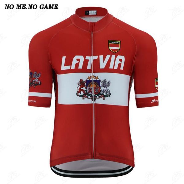

no me no game-pro latvia national flag emblem retro men pro team cycling jersey road racing bike clothing breathale cycling wear1, Black;red