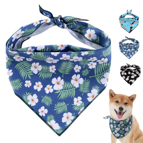 

soft cotton dog bandana collar adjustable puppy kitten collars flower neck scarf pet neckerchief for small dogs cats c wmtinl