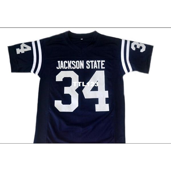 

121 custom #34 walter payton jackson state college jersey size s-4xl or custom any name or number jersey, Black
