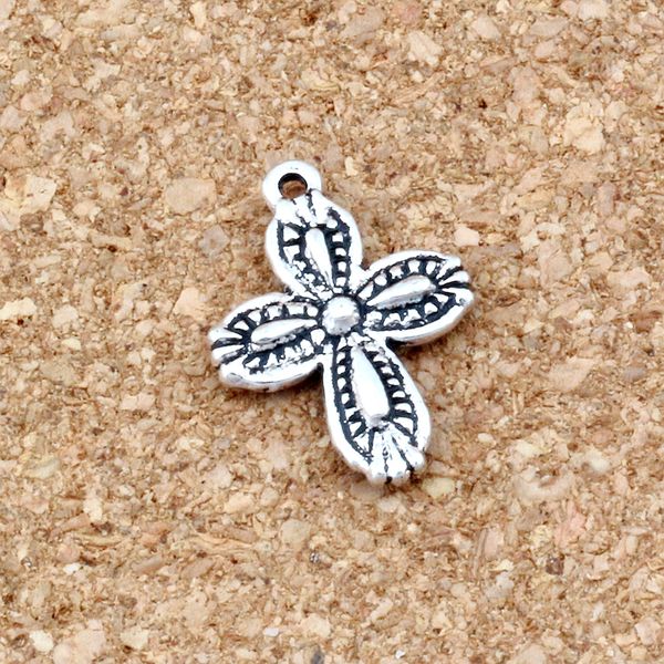 

150pcs/lot cross flower charms pendants13*18mm antique silver fashion jewelry diy fit bracelets necklace earrings a-273, Bronze;silver