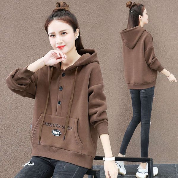 

cashmere thickened short sweater women's coat new korean version in autumn winter 2020 loose and versatile, foreign style shows, Black