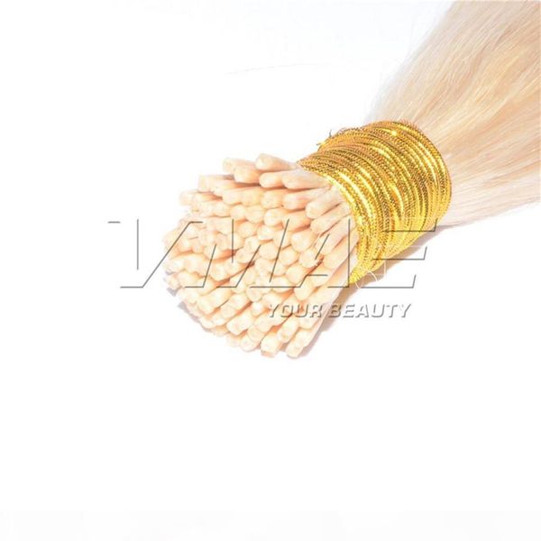 

vm i tip prebonded hair extensions 0.8g strand 100s keratin glue stick hair brazilian straight 80g human vmae hair natural color blonde, Black